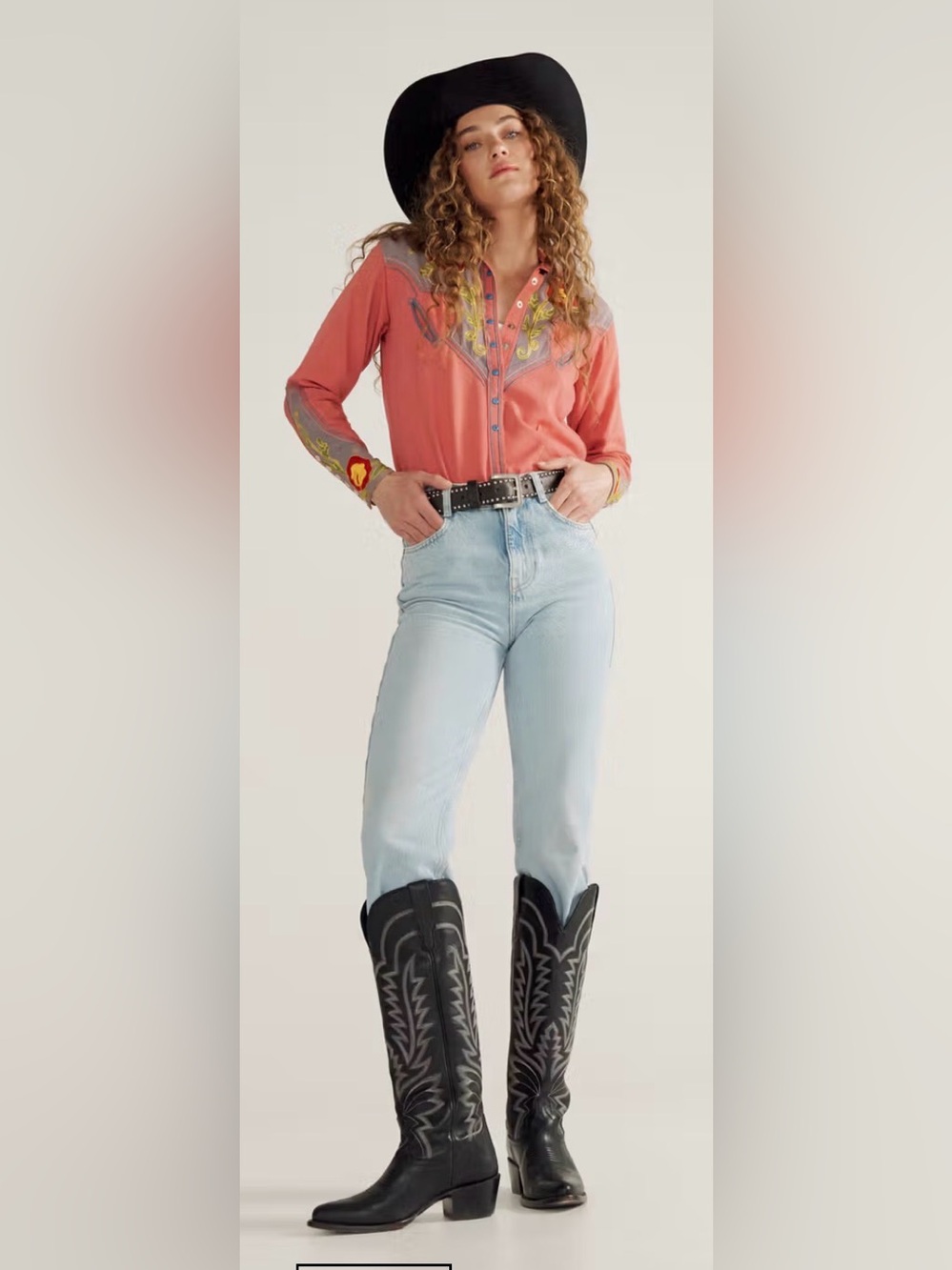 Tecovas The Abby Black Western Knee High Boots US 7B $395